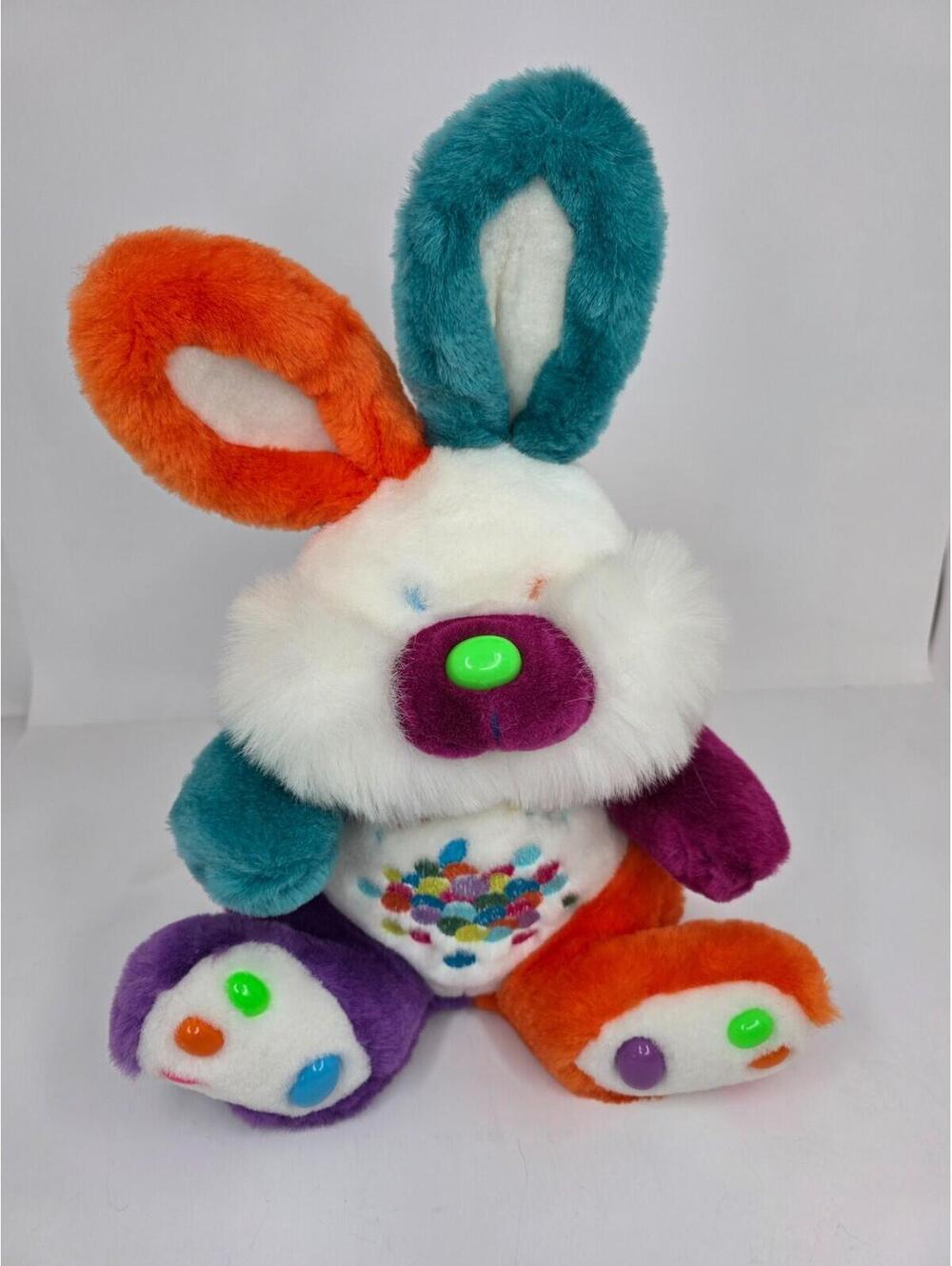 Jelly Bean Easter Bunny Rabbit Plush 15" Vintage Embroidered